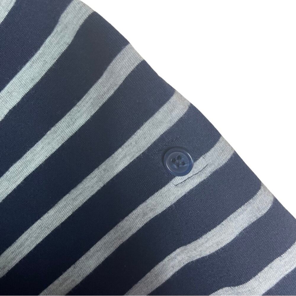 Sonoma striped hooded cardigan blue cream casual comfy roll up sleeve button L - Picture 4 of 4